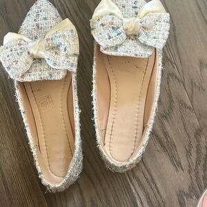 Elegant Kids Tweed Bow Dress Shoes